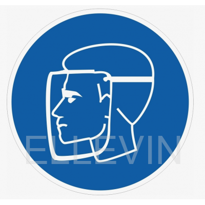 Знак M08 «Работать в защитном щитке» (100х100 мм; Пленка белая)