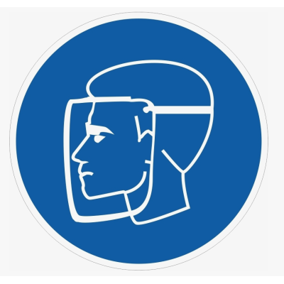 Знак M08 «Работать в защитном щитке» (100х100 мм; Пленка белая)