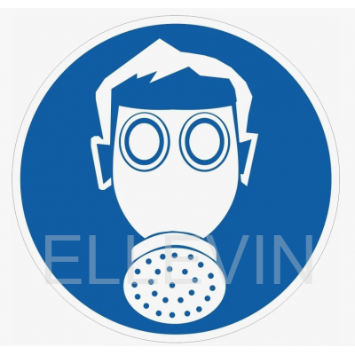 Знак М04 "Работать в средствах индивидуальной защиты органов дыхания" 100х100 мм, плёнка