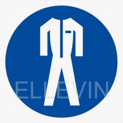 Знак М07 "Работать в защитной одежде" (100х100 мм; Пленка)