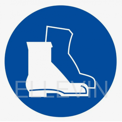 Знак М05 "Работать в защитной обуви" 100х100 мм, пленка