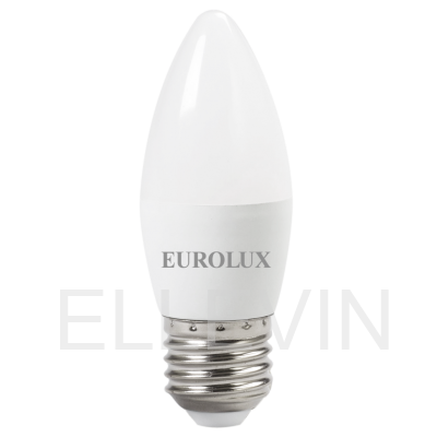 Лампа светодиодная EUROLUX: LL-E-C37-6W-230-4K-E27