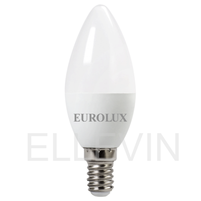 Лампа светодиодная EUROLUX  LL-E-C37-6W-230-4K-E14