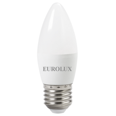 Лампа светодиодная EUROLUX  LL-E-C37-6W-230-2,7K-E27