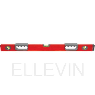 Уровень "Бизон", 3 глазка, красный корпус, магнитная полоса, ручки, шкала 600 мм