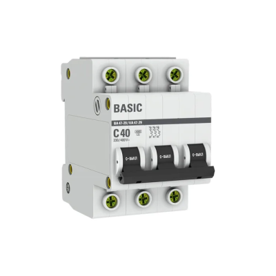 EKF автоматы и дополнительные устройства на DIN-ре mcb4729-3-40C автоматический выключатель 3 Р 40 А