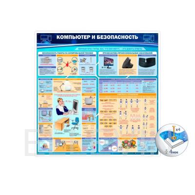 Плакат «Компьютер и безопасность» (М-15, ламинированная бумага, A2, 2 листа)