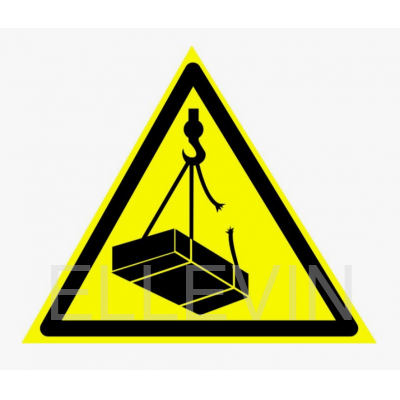 Знак W06 «Опасно! Возможно падение груза» (пленка, сторона 200 мм)