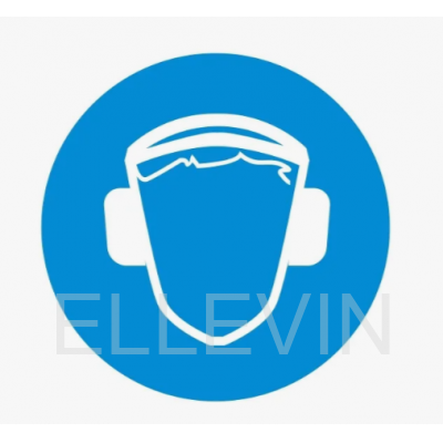 Знак М03 "Работать в защитных наушниках" (пленка, 200х200 мм)