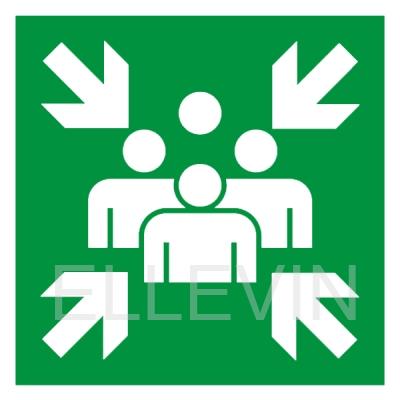 Знак E21 «Пункт (место) сбора» (пластик 2 мм, 200х200 мм)