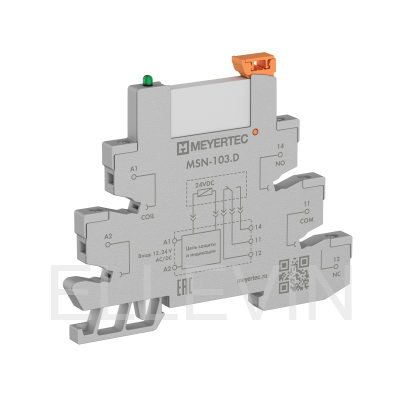 Модуль промежуточное реле и колодка серии MSN в компактном корпусе (1-контактные) MEYERTEC
