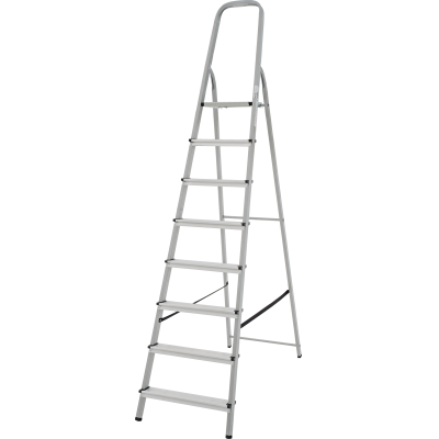 Стремянка стальная  с алюминиевыми ступенями NV1130108
