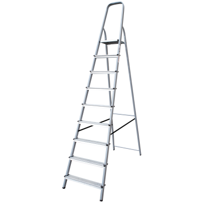 Стремянка стальная  с алюминиевыми ступенями NV1130109