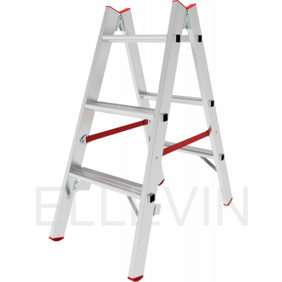 Индустриальная двухсторонняя алюминиевая :стремянка с развальцованными ступенями NV5120203