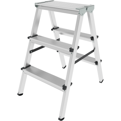 Стремянка алюминиевая двухсторонняя  N1120203