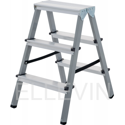Стремянка двухсторонняя стальная :с алюминиевыми ступенями NV1140203