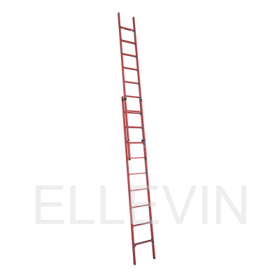 Лестница стеклопластиковая: диэлектрическая приставная раздвижная мягкий грунт ЛСПРД-6,0 Евро МГ