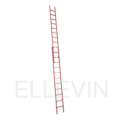 Лестница стеклопластиковая: диэлектрическая приставная раздвижная мягкий грунт крюки ЛСПРД-7,0 Евро Мг К